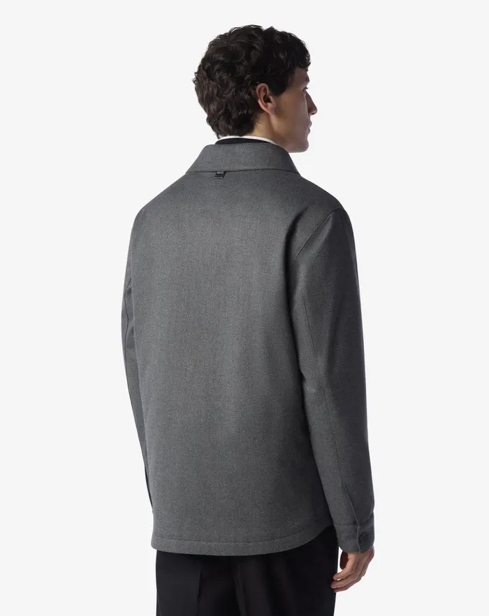 Corneliani Outerwear And Coats Melange Grey Flannel Overshirt For Men 8211 Men