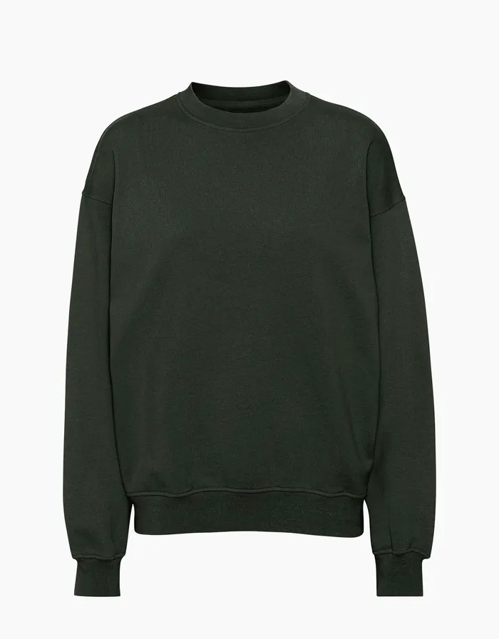 Crewneck Sweatshirts Organic Oversized Crew 8211 Hunter Green 8211 Colorfulstandard Women