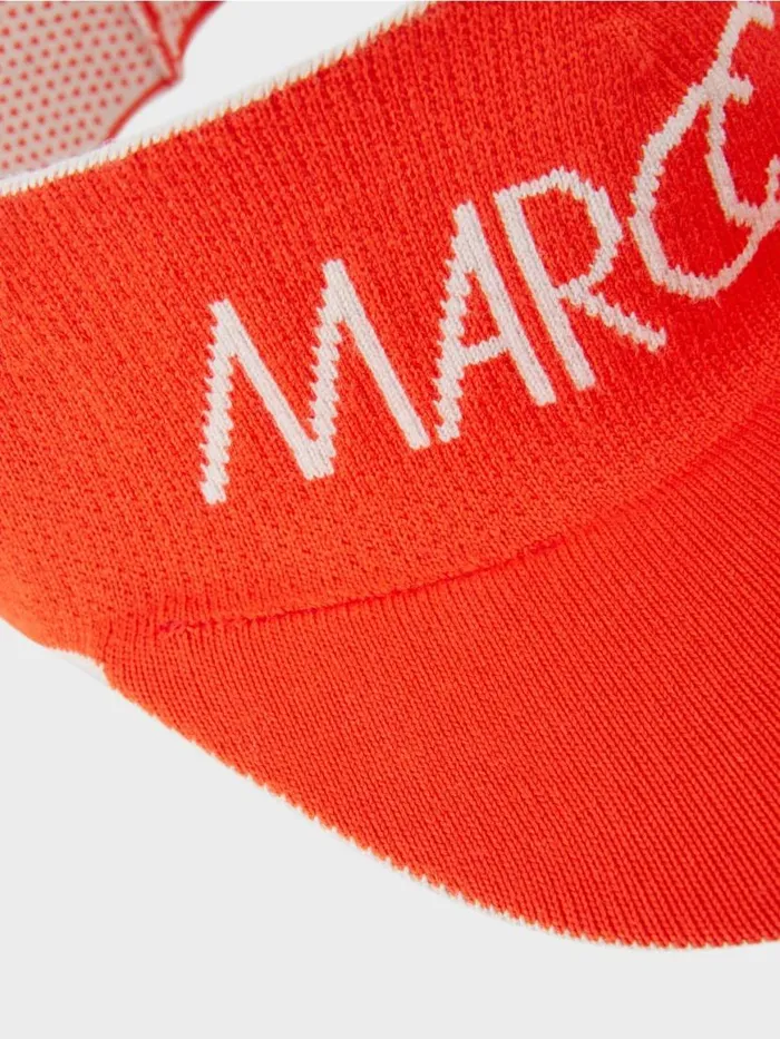 Damen Marc Cain Accessoires Visor Cap Aus Technischem Strick Campari