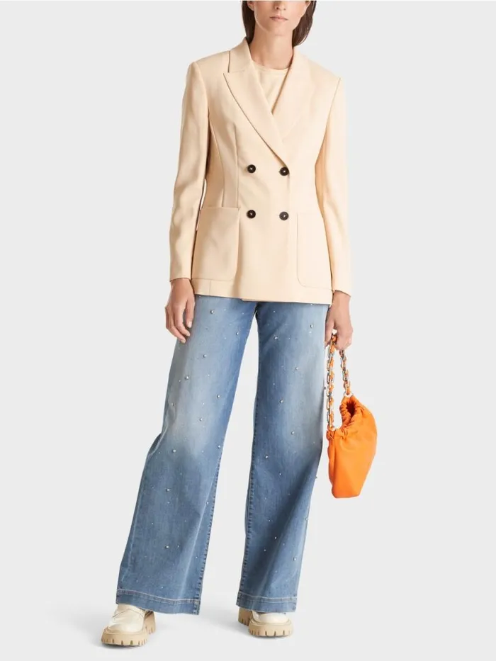 Damen Marc Cain Blazer Langer Blazer Dark Cream