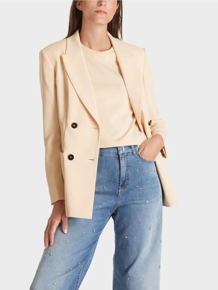Damen Marc Cain Blazer Langer Blazer Dark Cream