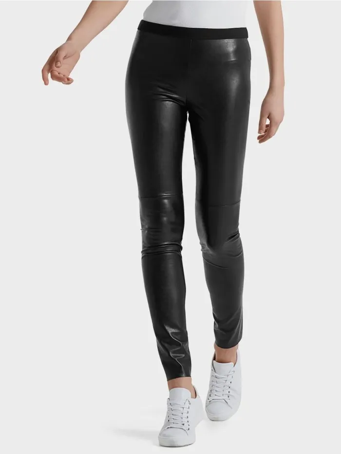 Damen Marc Cain Hosen Leggings Aus Kunstleder Black