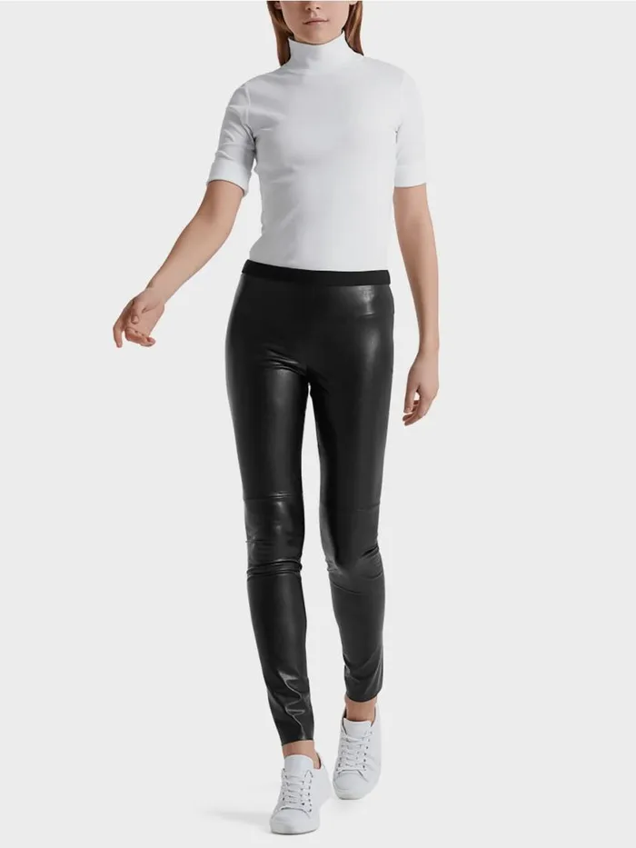 Damen Marc Cain Hosen Leggings Aus Kunstleder Black