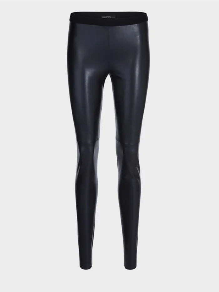 Damen Marc Cain Hosen Leggings Aus Kunstleder Midnight Blue