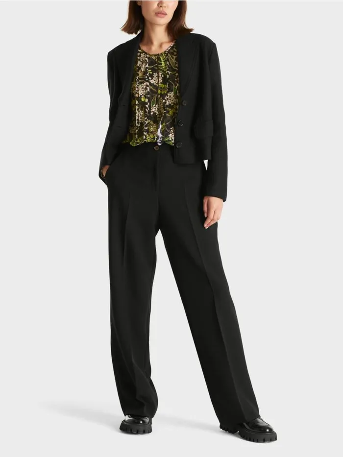 Damen Marc Cain Jacken Kurzer Gerader Blazer Knitted In Germany Black