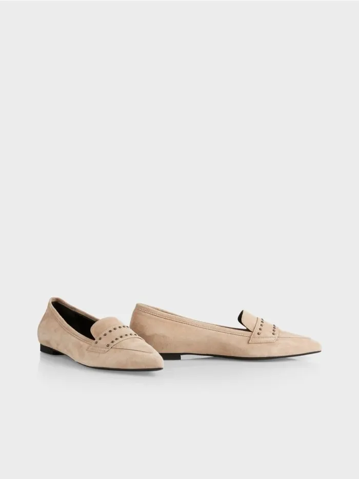 Damen Marc Cain Schuhe Ballerinas Mit Nieten Bright Toffee