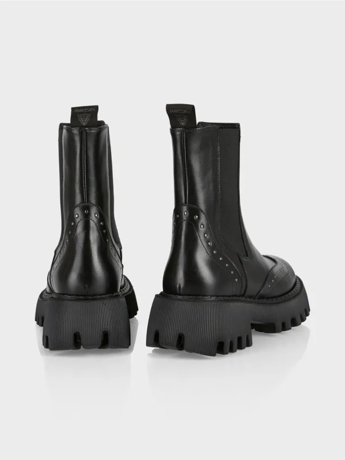Damen Marc Cain Schuhe ChelseaBoots Mit Nieten Black