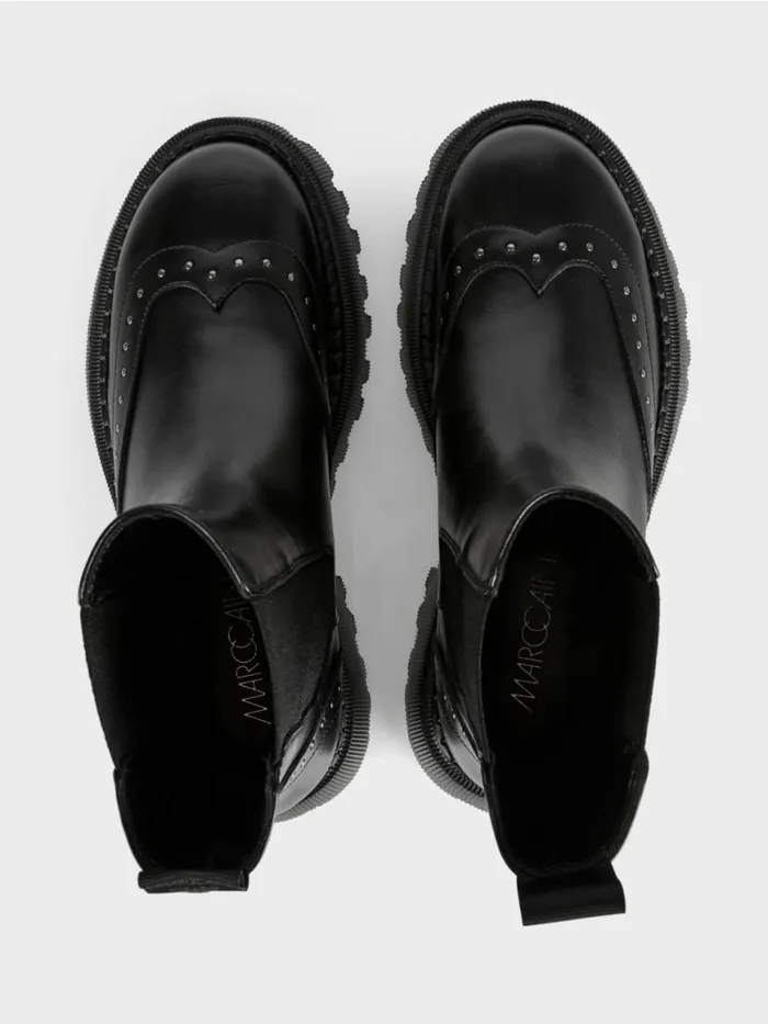 Damen Marc Cain Schuhe ChelseaBoots Mit Nieten Black