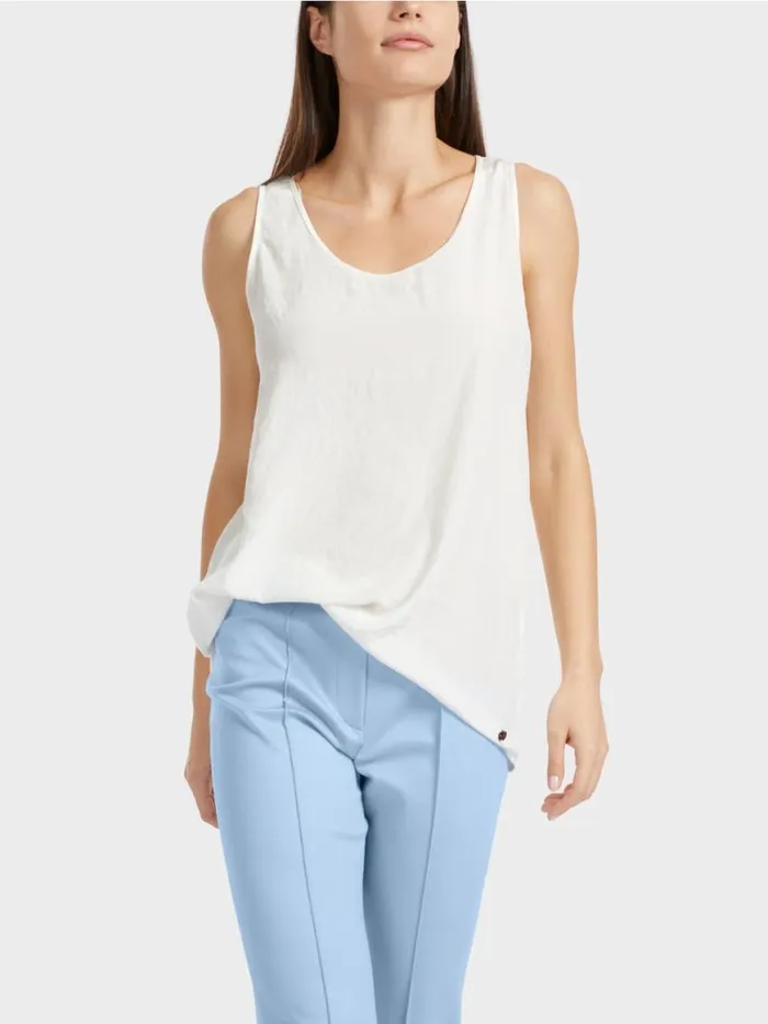 Damen Marc Cain Shirts and Tops Leichtes rmelloses Top Offwhite