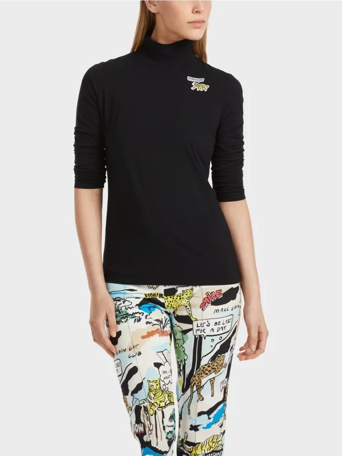 Damen Marc Cain Shirts and Tops Leichtes Und Flexibles Longsleeve Black