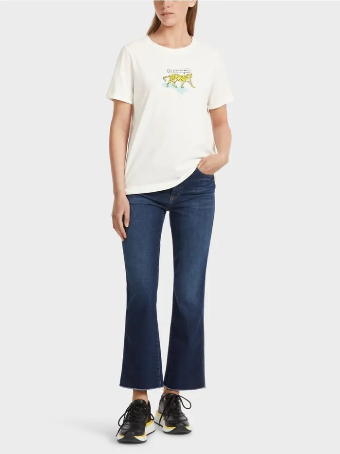 Damen Marc Cain Shirts and Tops LeoTShirt 034Rethink Together034 Offwhite