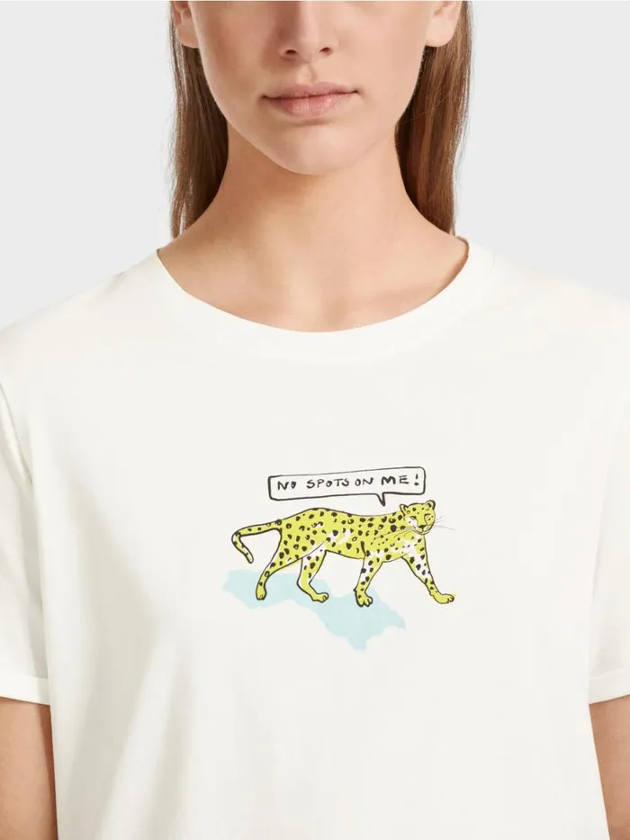 Damen Marc Cain Shirts and Tops LeoTShirt 034Rethink Together034 Offwhite