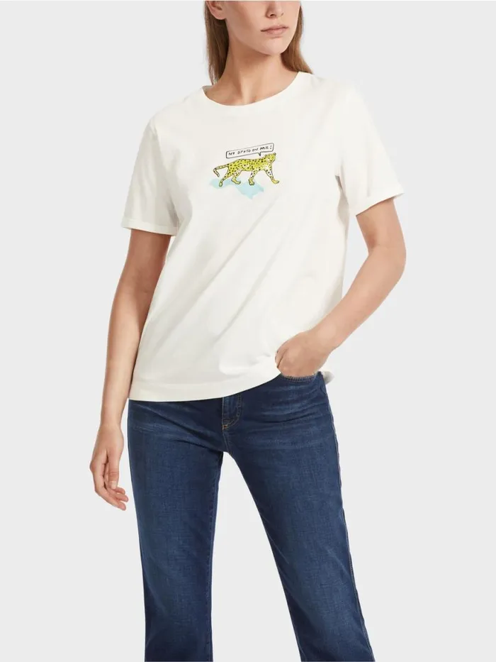 Damen Marc Cain Shirts and Tops LeoTShirt 034Rethink Together034 Offwhite