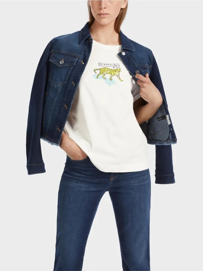 Damen Marc Cain Shirts and Tops LeoTShirt 034Rethink Together034 Offwhite