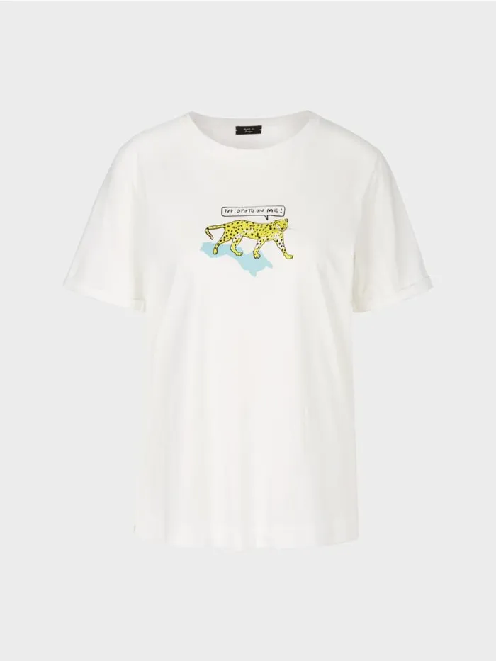 Damen Marc Cain Shirts and Tops LeoTShirt 034Rethink Together034 Offwhite