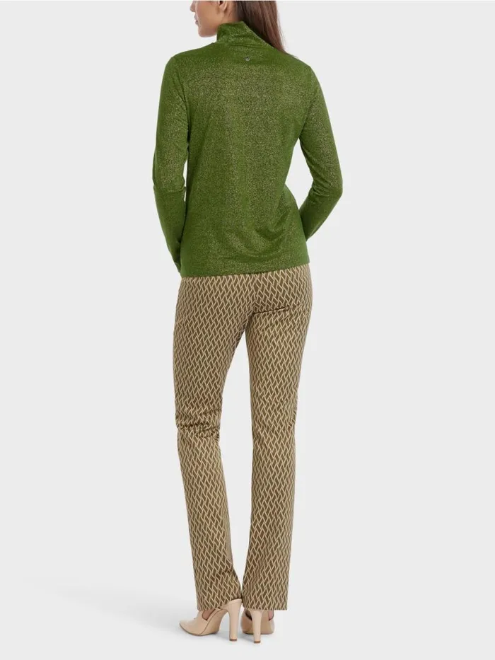 Damen Marc Cain Shirts and Tops Longsleeve Mit Lurex Orient Green