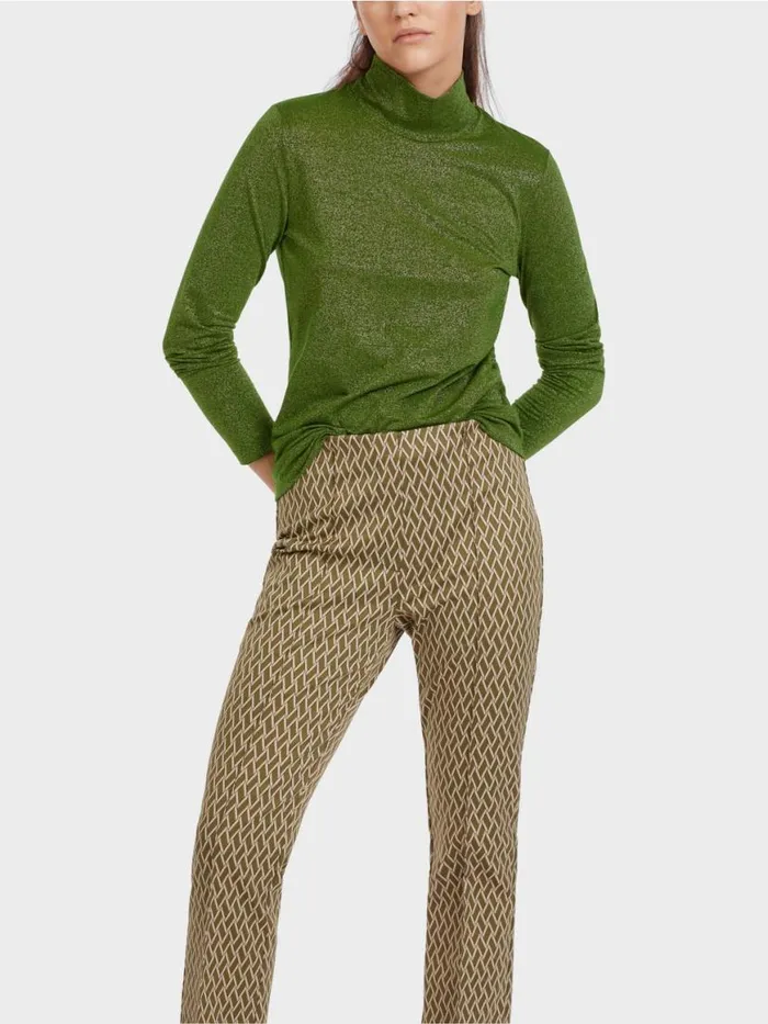 Damen Marc Cain Shirts and Tops Longsleeve Mit Lurex Orient Green