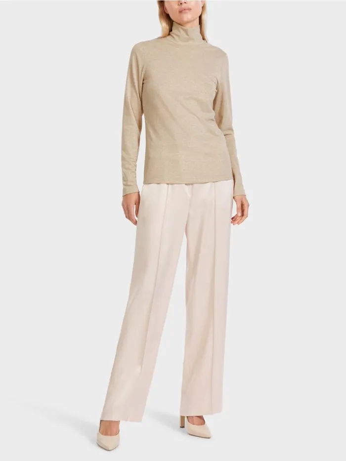 Damen Marc Cain Shirts and Tops Longsleeve Mit Lurex Soft Blossom