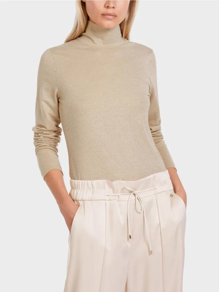 Damen Marc Cain Shirts and Tops Longsleeve Mit Lurex Soft Blossom
