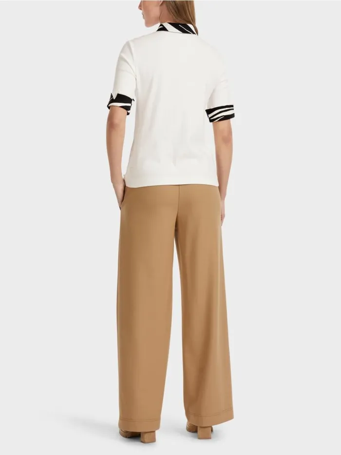 Damen Marc Cain Shirts and Tops PoloShirt Mit Zippverschluss Offwhite