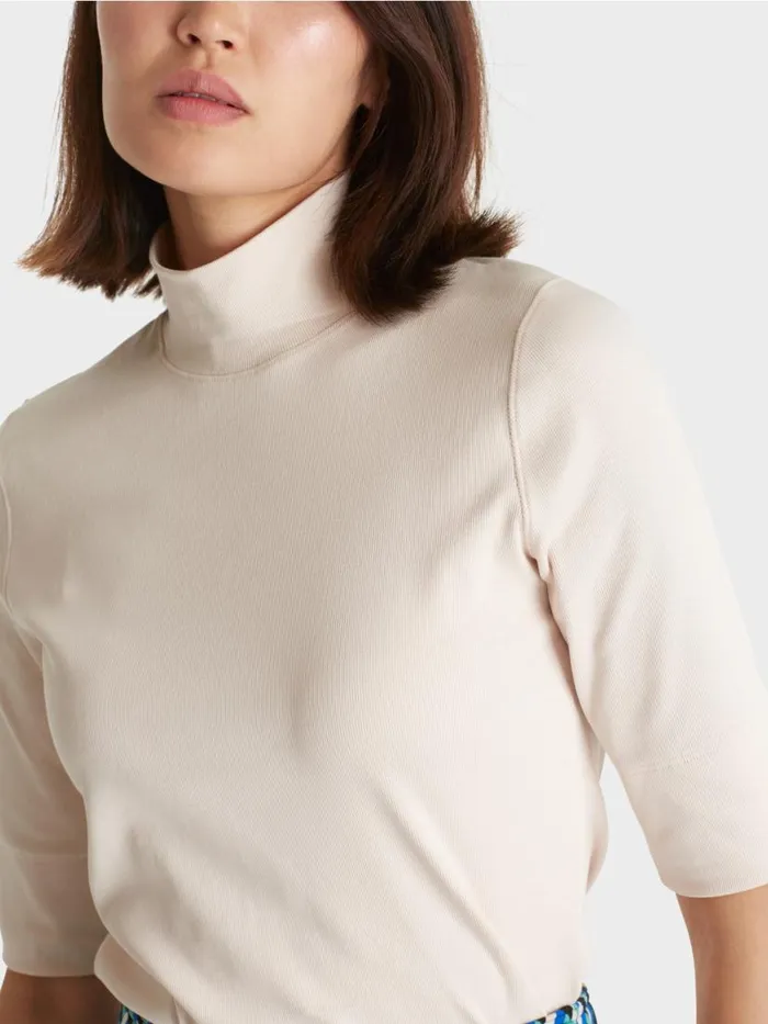 Damen Marc Cain Shirts and Tops Shirt Mit Stehkragen Und rmel Almond Blossom