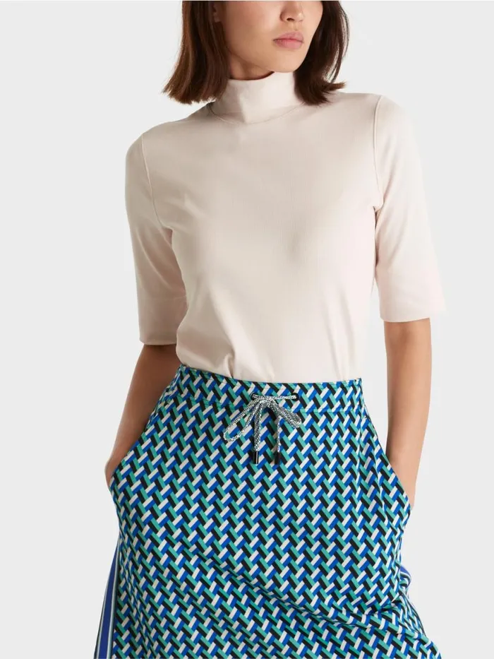 Damen Marc Cain Shirts and Tops Shirt Mit Stehkragen Und rmel Almond Blossom