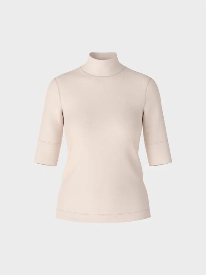 Damen Marc Cain Shirts and Tops Shirt Mit Stehkragen Und rmel Almond Blossom