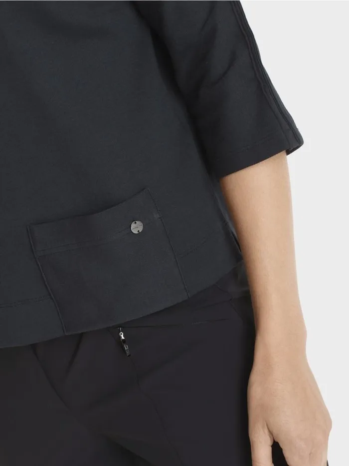 Damen Marc Cain Shirts and Tops Shirt Mit UBootAusschnitt Midnight Blue