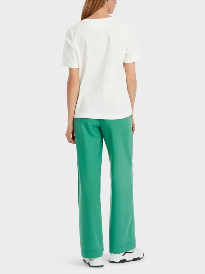 Damen Marc Cain Shirts and Tops TShirt Mit Glitzer 034Rethink Together034 Offwhite