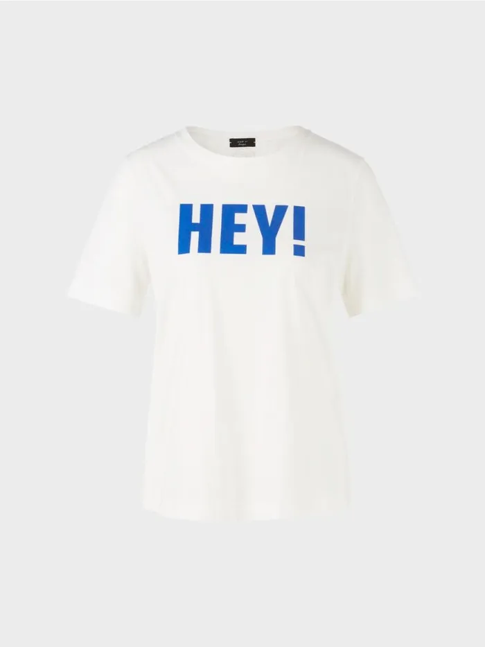 Damen Marc Cain Shirts and Tops TShirt Mit Glitzer 034Rethink Together034 Offwhite
