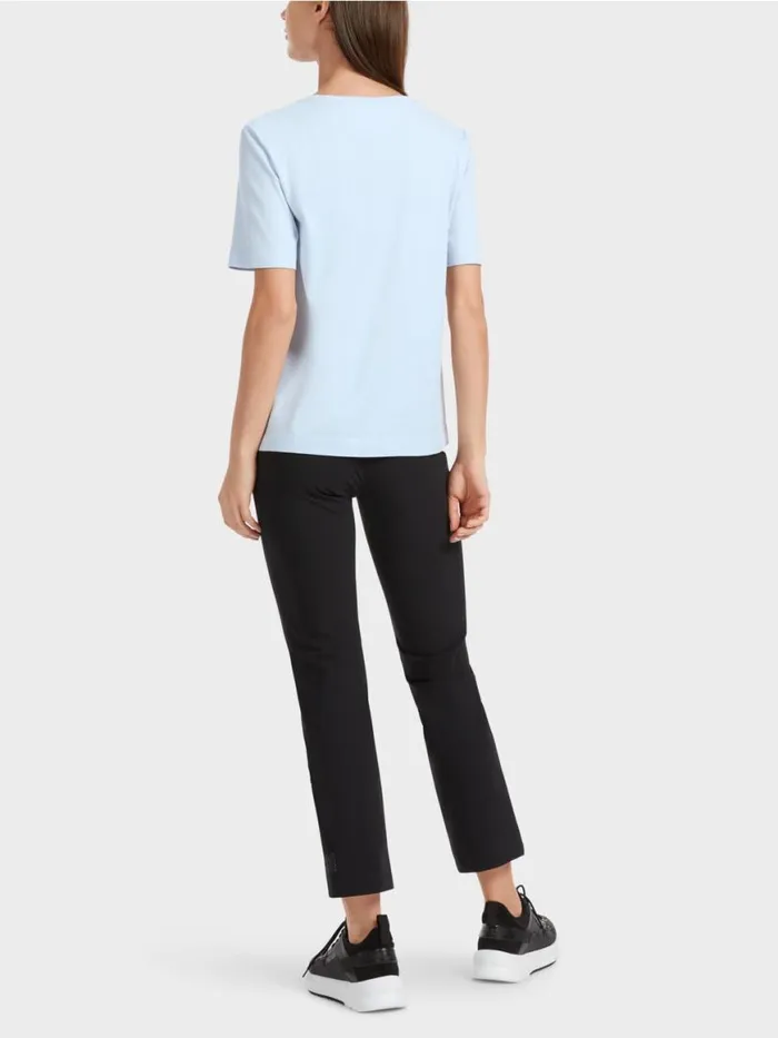 Damen Marc Cain Shirts and Tops TShirt Mit Motiv Aus Pailletten Soft Powder Blue