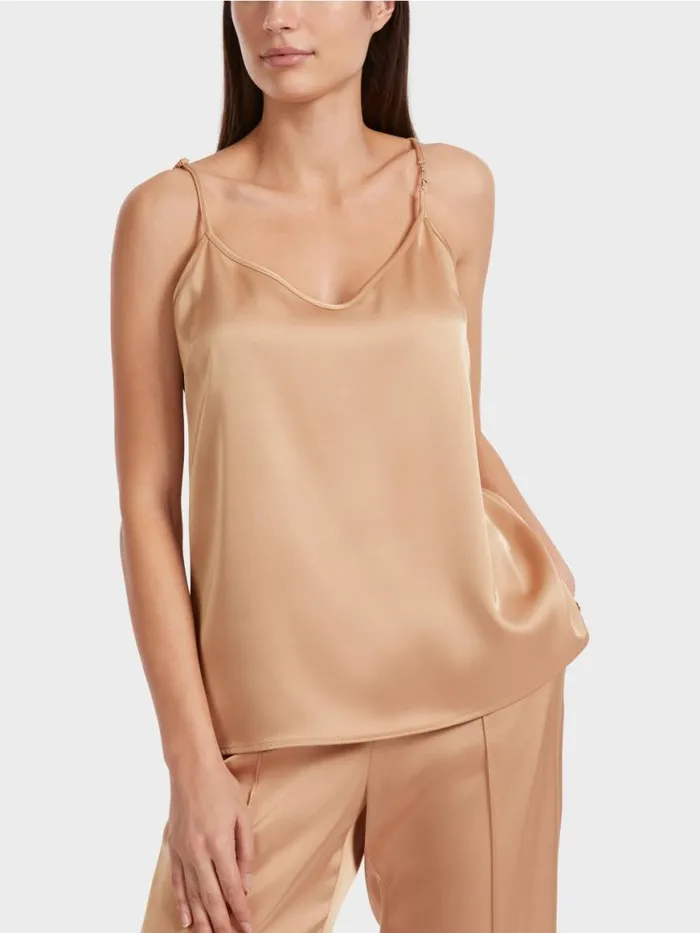 Damen Marc Cain Shirts and Tops Top Mit Schmaler Kette Bright Toffee