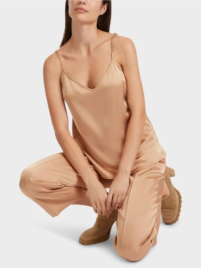 Damen Marc Cain Shirts and Tops Top Mit Schmaler Kette Bright Toffee