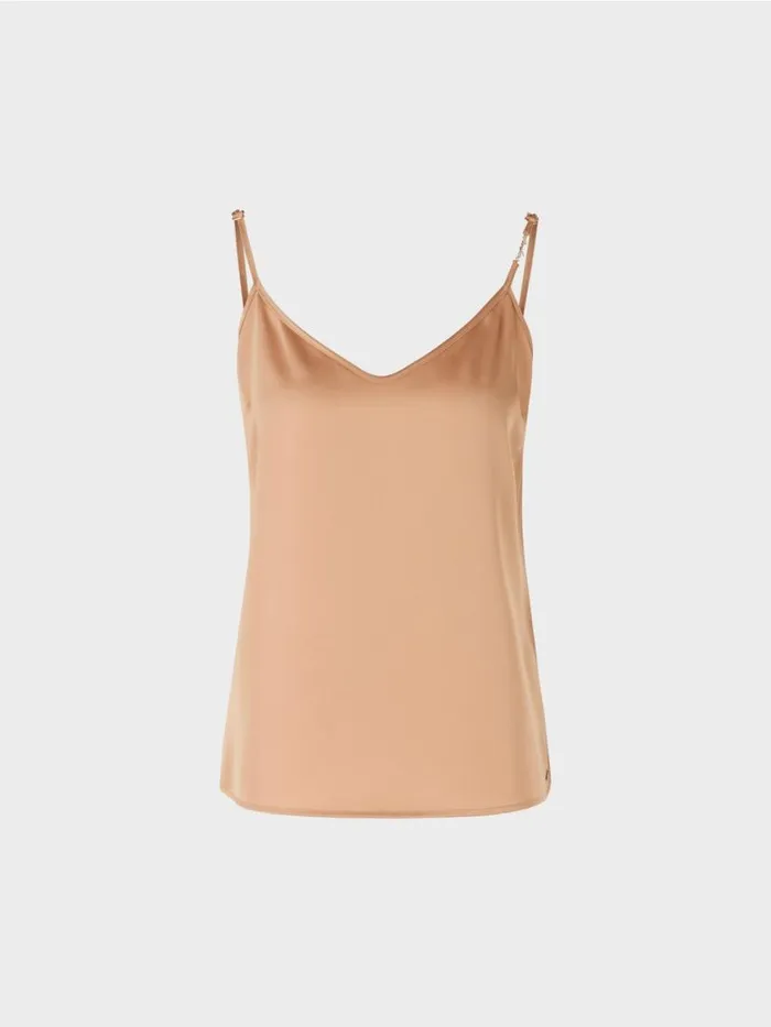 Damen Marc Cain Shirts and Tops Top Mit Schmaler Kette Bright Toffee