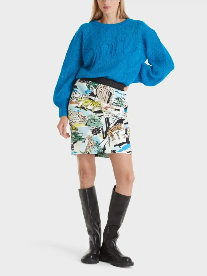 Damen Marc Cain Strick Leichter Sweater 034Rethink Together034 Deep Sea