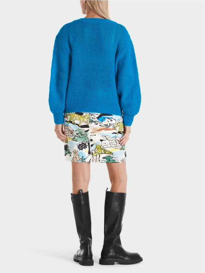 Damen Marc Cain Strick Leichter Sweater 034Rethink Together034 Deep Sea