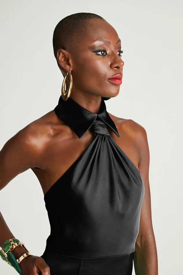 Dresses Women Halston Gemi Gown In Satin Black