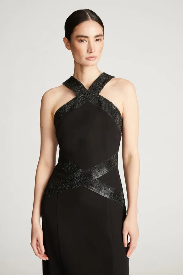 Dresses Women Halston Joyce Gown In Crepe Black