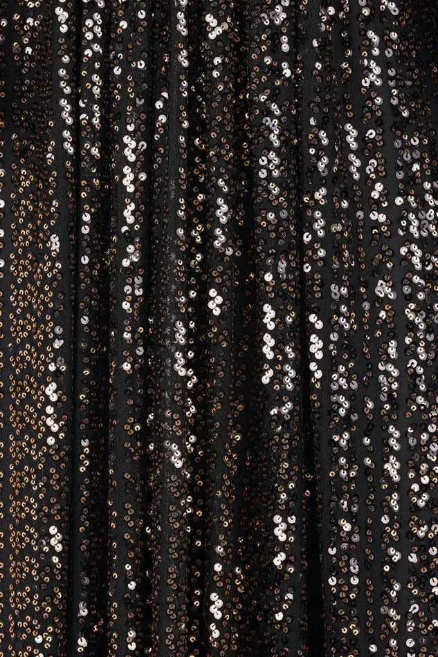 Dresses Women Halston Madelyn Gown In Sequins Black Gold