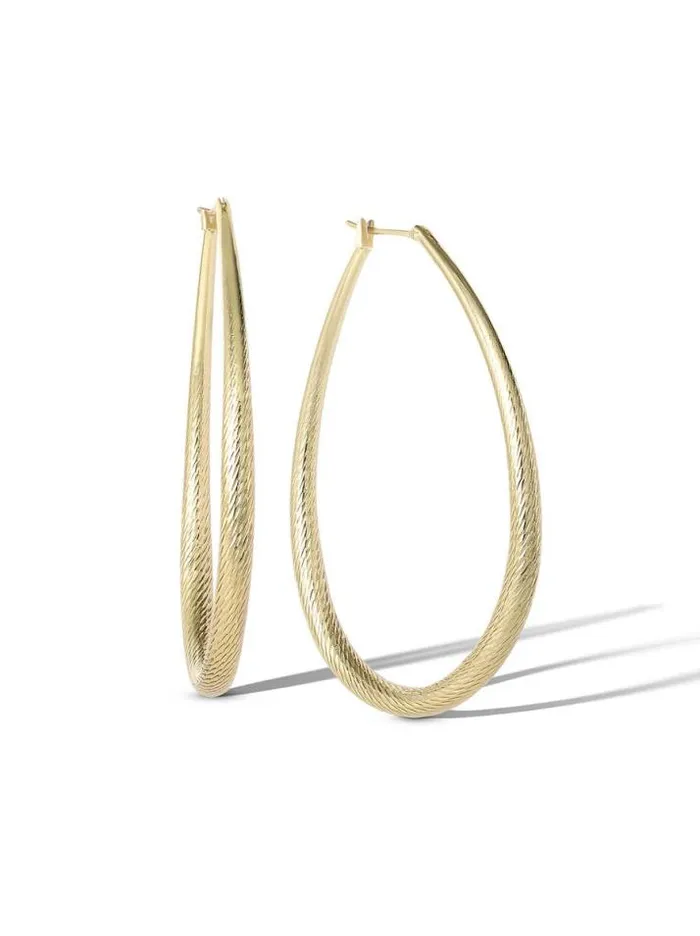 Earrings Accessories Jessica Simpson Oval Textured Hoop Earrings In Gold