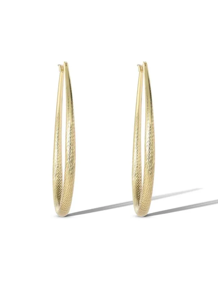 Earrings Accessories Jessica Simpson Oval Textured Hoop Earrings In Gold
