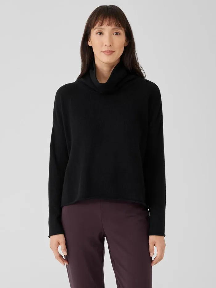 Eileen Fisher Extended Sizing 1X3X Cotton And Recycled Cashmere Turtleneck BoxTop Black 8211 Shop Eileen Fisher Extended Sizing 1X3X Cotton And Recycled Cashmere Turtleneck BoxTop Black 8211 Shop