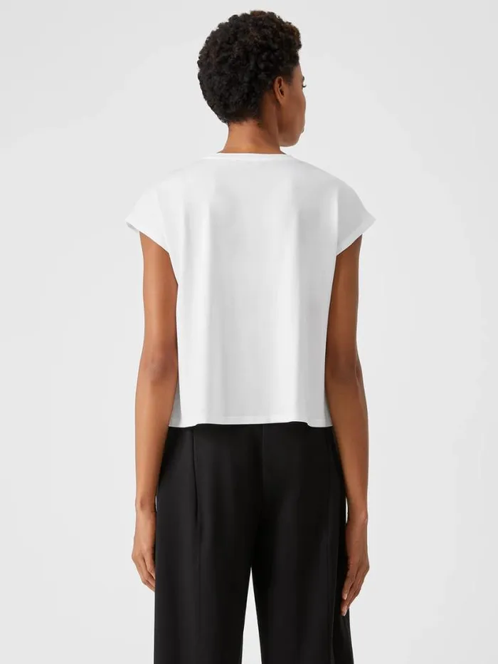 Eileen Fisher Tops and Tees Fine Jersey Square Top White 8211 Shop