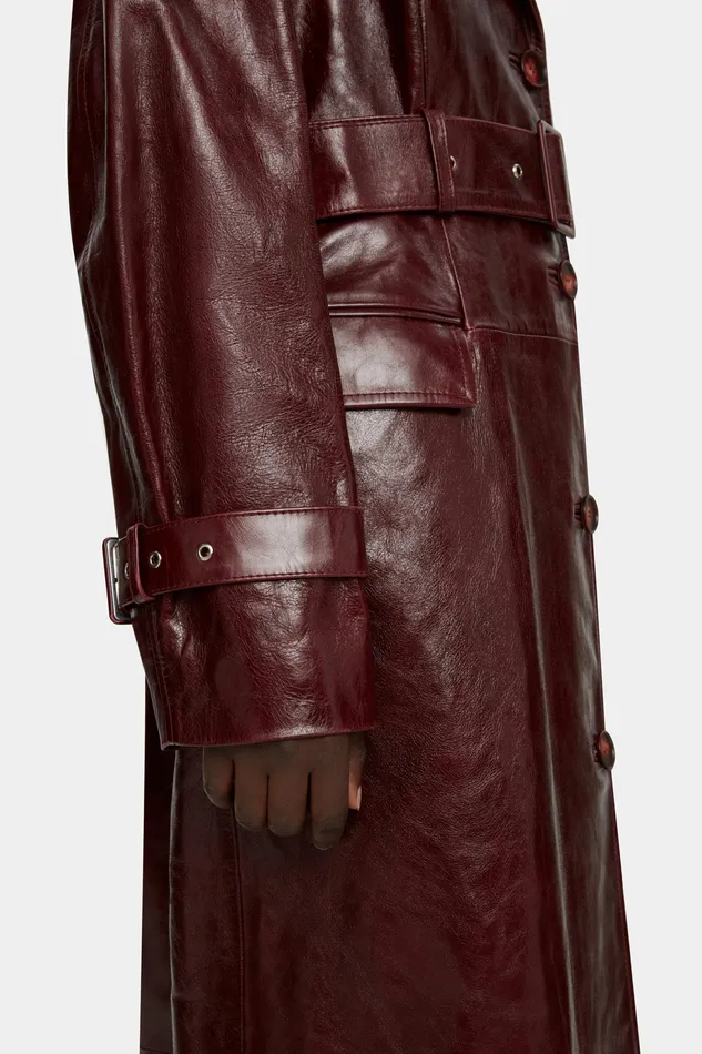 Emilia Wickstead Jackets And Coats Women Brady Trench Coat in Oxblood Leather Emilia Wickstead Jackets And Coats Women Brady Trench Coat in Oxblood Leather