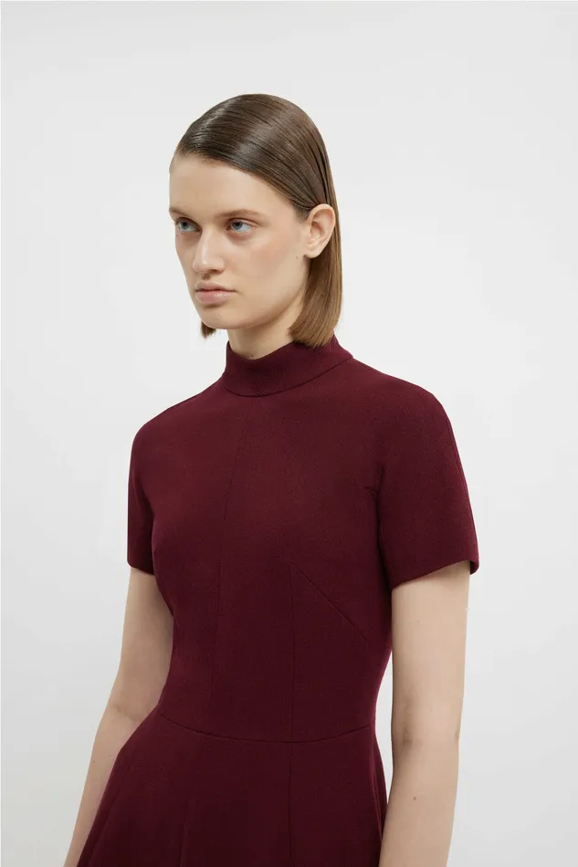 Emilia Wickstead Malinda Gown In Burgundy Double Crepe Women Gowns Emilia Wickstead Malinda Gown In Burgundy Double Crepe Women Gowns
