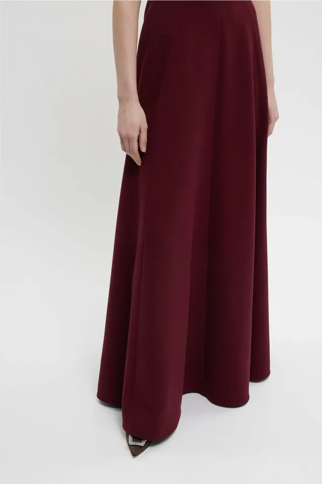 Emilia Wickstead Malinda Gown In Burgundy Double Crepe Women Gowns Emilia Wickstead Malinda Gown In Burgundy Double Crepe Women Gowns
