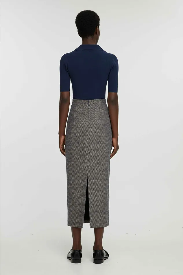 Emilia Wickstead Skirts Women Lorelei Dress In Navy and Ivory Chevron Weave Emilia Wickstead Skirts Women Lorelei Dress In Navy and Ivory Chevron Weave