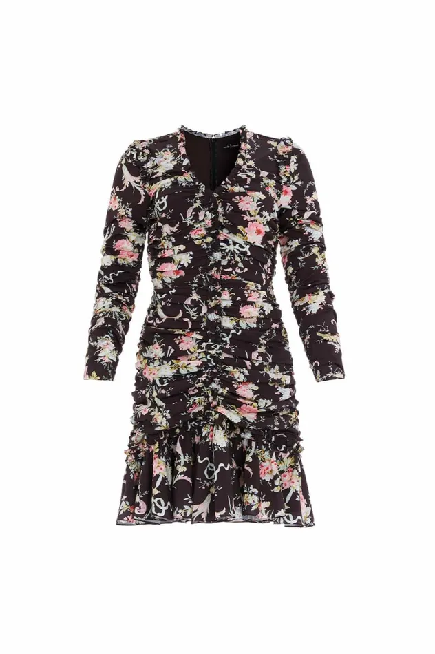 Enchanted Garden Ellen Crepe Micro Mini Dress Black Women Needle and Thread Dresses