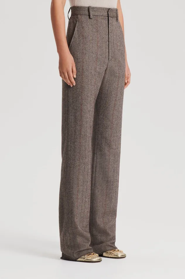 HERRINGBONE WEAVE TROUSER MORO Women Trousers Scanlan Theodore HERRINGBONE WEAVE TROUSER MORO Women Trousers Scanlan Theodore