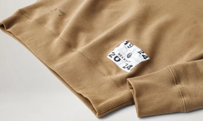 Hoodies and Sweatshirts Men Belstaff Centenary Applique Label Sweatshirt British Khaki Black Hoodies and Sweatshirts Men Belstaff Centenary Applique Label Sweatshirt British Khaki Black